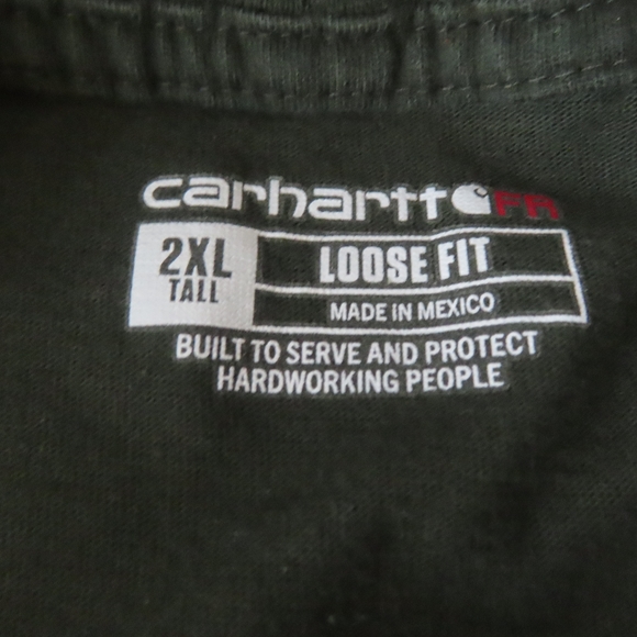 Carhartt Force FR Flame Resistant olive Mens Long Sleeve Crew T-Shirt 2XLT - Picture 5 of 7